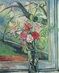 Boeket bloemen voor een raam, 1930